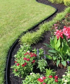 Rubberific 4-ft Black Rubber Landscape Edging Section -Landscaping Sales Store 03604466