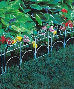 Garden Accents Edging 14-in H x 8-t L White Scroll Folding Fence -Landscaping Sales Store 09619729