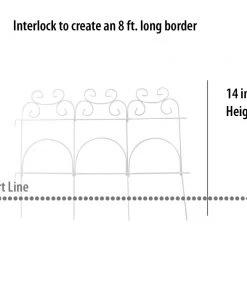 Garden Accents Edging 14-in H x 8-t L White Scroll Folding Fence -Landscaping Sales Store 09814776