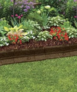 Rubberific 4-ft Brown Rubber Landscape Edging Section -Landscaping Sales Store 11890703