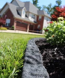 Rubberific 4-ft Gray Rubber Landscape Edging Section -Landscaping Sales Store 11899104
