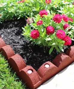 Rubberific 4-ft Red Rubber Landscape Edging Section -Landscaping Sales Store 11900651 scaled