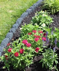 Rubberific 4-ft Gray Rubber Landscape Edging Section -Landscaping Sales Store 15926914