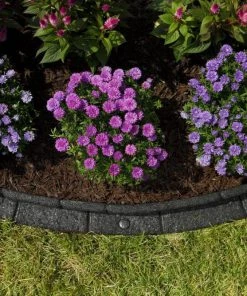 Rubberific 4-ft Black Rubber Landscape Edging Section -Landscaping Sales Store 15926962