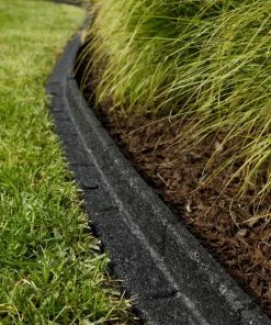 Rubberific 4-ft Black Rubber Landscape Edging Section -Landscaping Sales Store 15926963