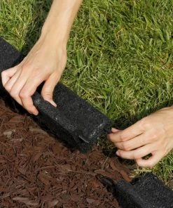 Rubberific 4-ft Black Rubber Landscape Edging Section -Landscaping Sales Store 15926964