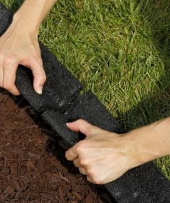 Rubberific 4-ft Black Rubber Landscape Edging Section -Landscaping Sales Store 15926965