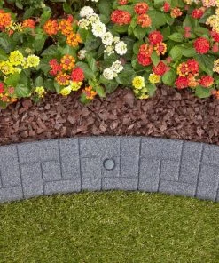 Rubberific 4-ft Gray Rubber Landscape Edging Section -Landscaping Sales Store 16707659
