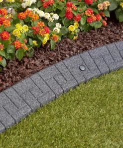 Rubberific 4-ft Gray Rubber Landscape Edging Section -Landscaping Sales Store 16707660