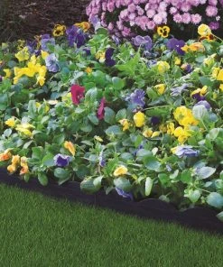 EasyFlex 2.5 in. x 20 ft. Scallop Black Woodgrain No-Dig Edging Kit -Landscaping Sales Store 43438443