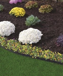 EasyFlex 2.5 in. x 20 ft. Scallop Black Woodgrain No-Dig Edging Kit -Landscaping Sales Store 43438444