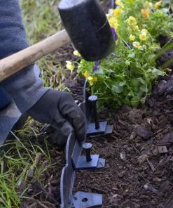 EasyFlex 2.5 in. x 20 ft. Scallop Black Woodgrain No-Dig Edging Kit -Landscaping Sales Store 43438447